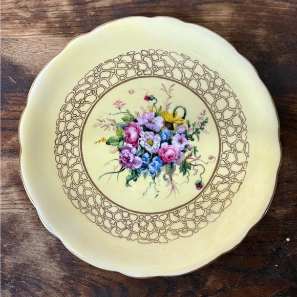 Other - Vintage Floral Decorative Plate with Scalloped Edge